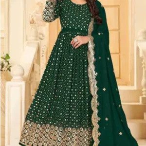 Emerald Mirror-Work Festive Set